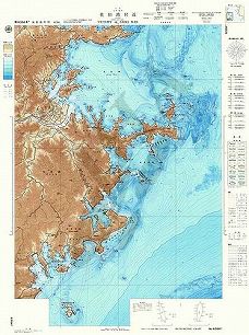佐伯湾付近 (海底地形図)